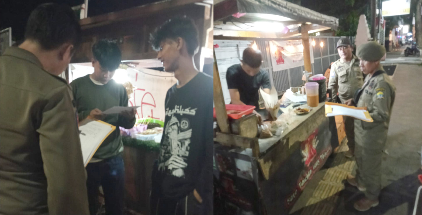 Penyebaran Surat Himbauan kepada PKL dan Pedagang Angkringan dll di Pinggir Jalan Utama