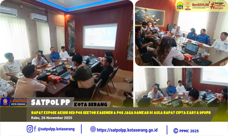 Rapat Expose Akhir DED Pos Sektor Kasemen & Pos Jaga Damkar di Aula Rapat Cipta Karya DPUPR