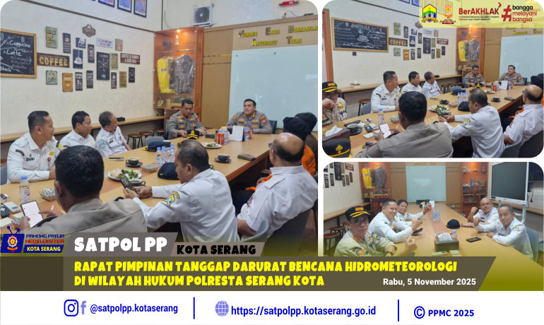 Rapat Pimpinan Tanggap Darurat Bencana Hidrometeorologi di Wilayah Hukum Polresta Serang Kota