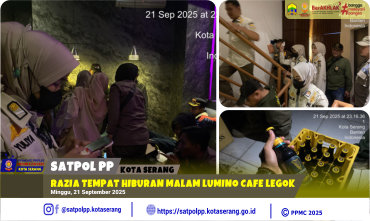Razia Tempat Hiburan Malam Lumino Cafe Legok
