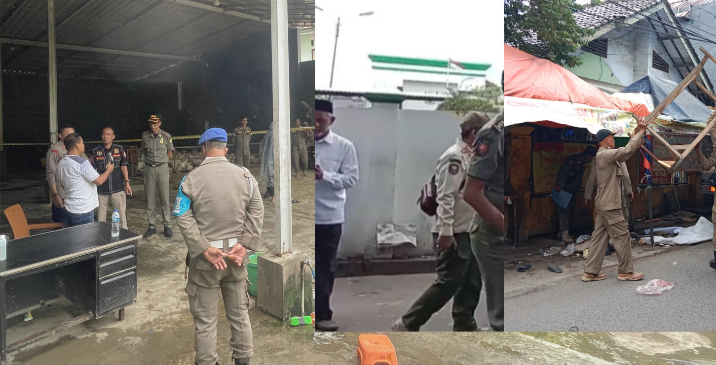 Satpol PP Kota Serang Penyegelan Kandang Ayam Kaligandu