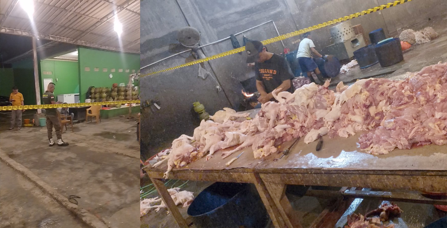 Penyegelan dan Penutupan Rumah Potong Ayam Bpk. H. Wahidin di Link. Penancangan Pasir