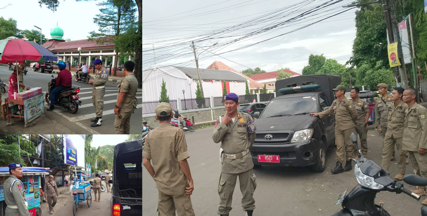 Satpol PP Patroli PKL Depan Mardiyuana Kota Serang