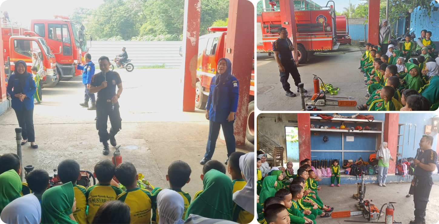Sosialisasi Pencegahan Kebakaran Sejak Usia Dini TK Al-Musyawarah Serang Banten