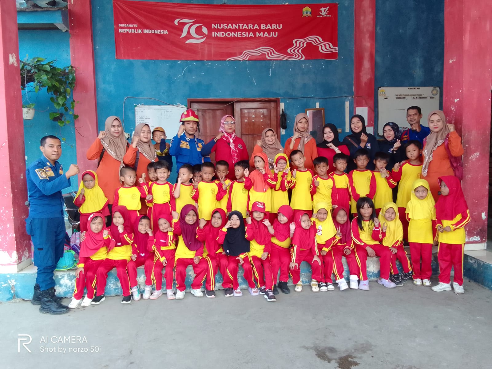Puluhan Siswa RA Al-Mahira Kunjungi Mako Damkar Kota Serang