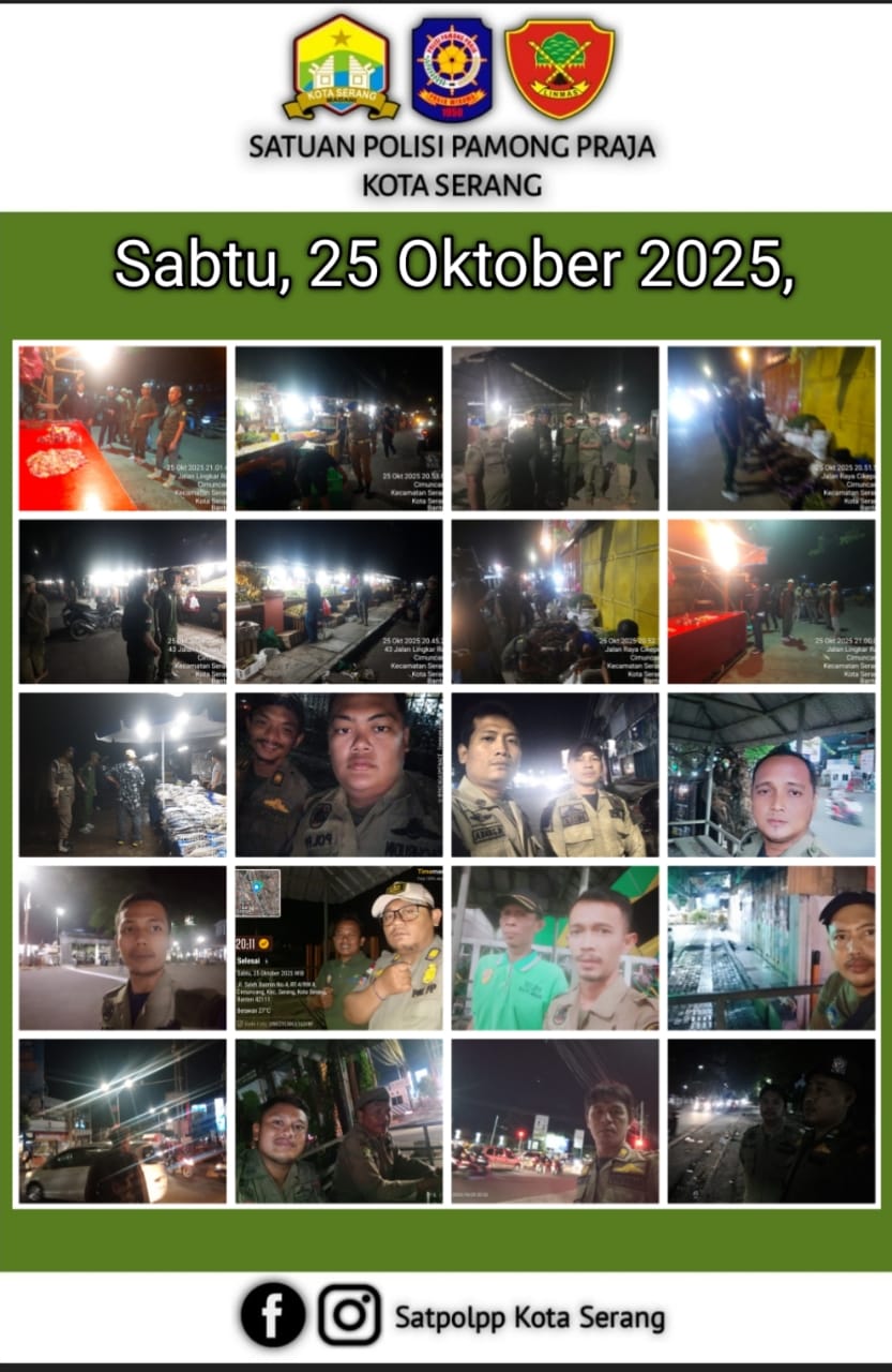 Kegiatan Malam Satpol PP pada Sabtu, 25 Oktober 2025