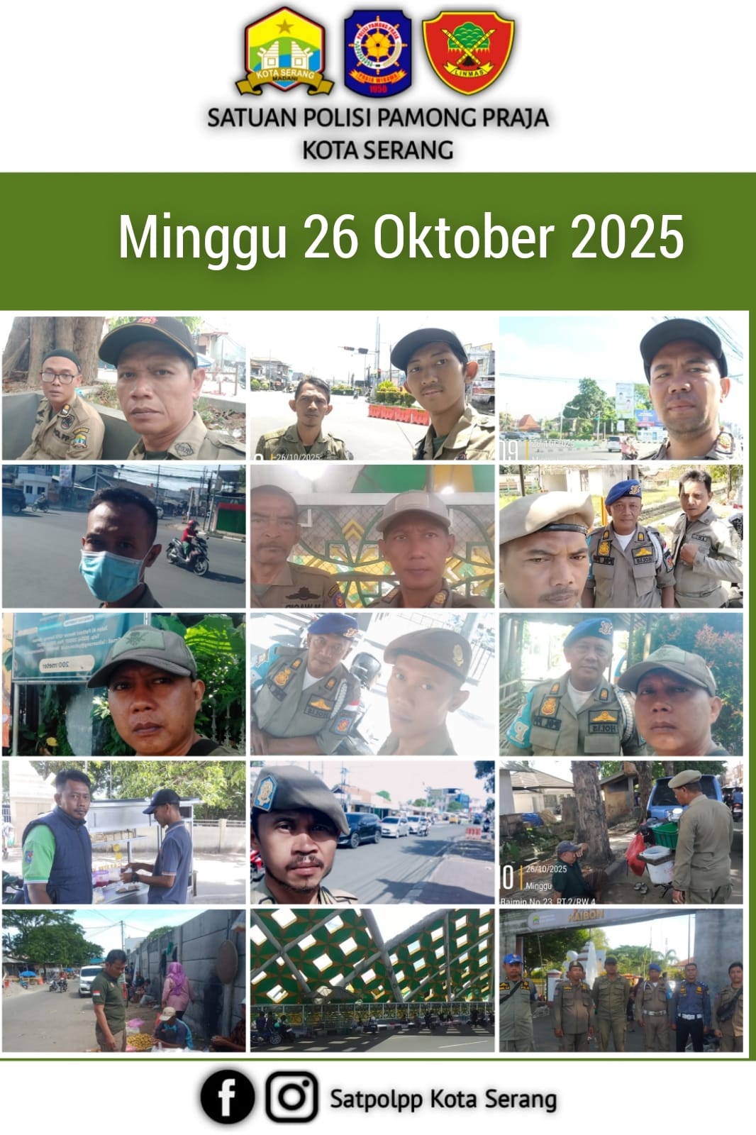 Kegiatan Satpol PP pada Minggu, 26 Oktober 2025