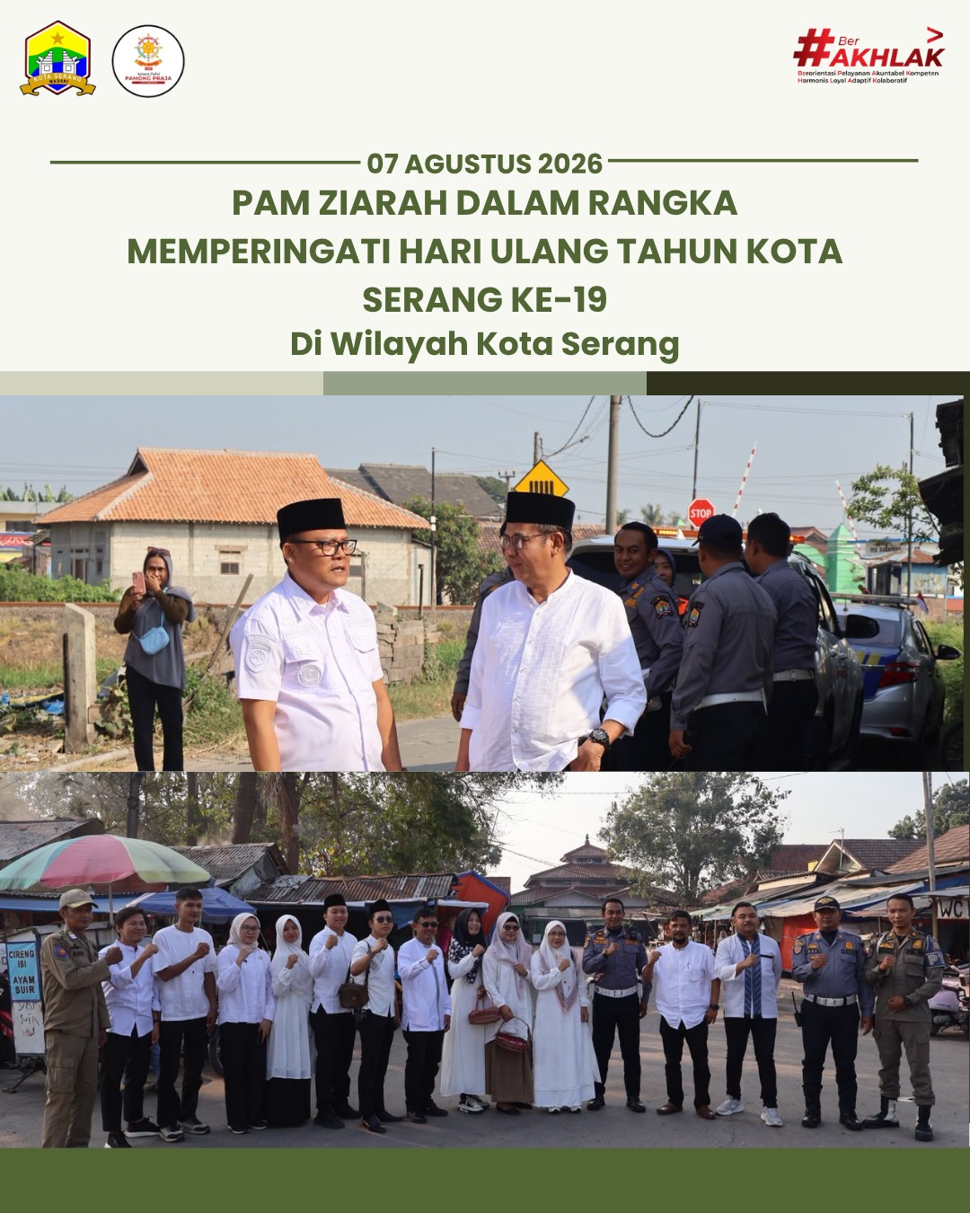 Satpol PP Kota Serang Laksanakan Pengamanan Upacara Ziarah HUT Kota Serang Ke-19 dan HUT Pramuka Ke-65